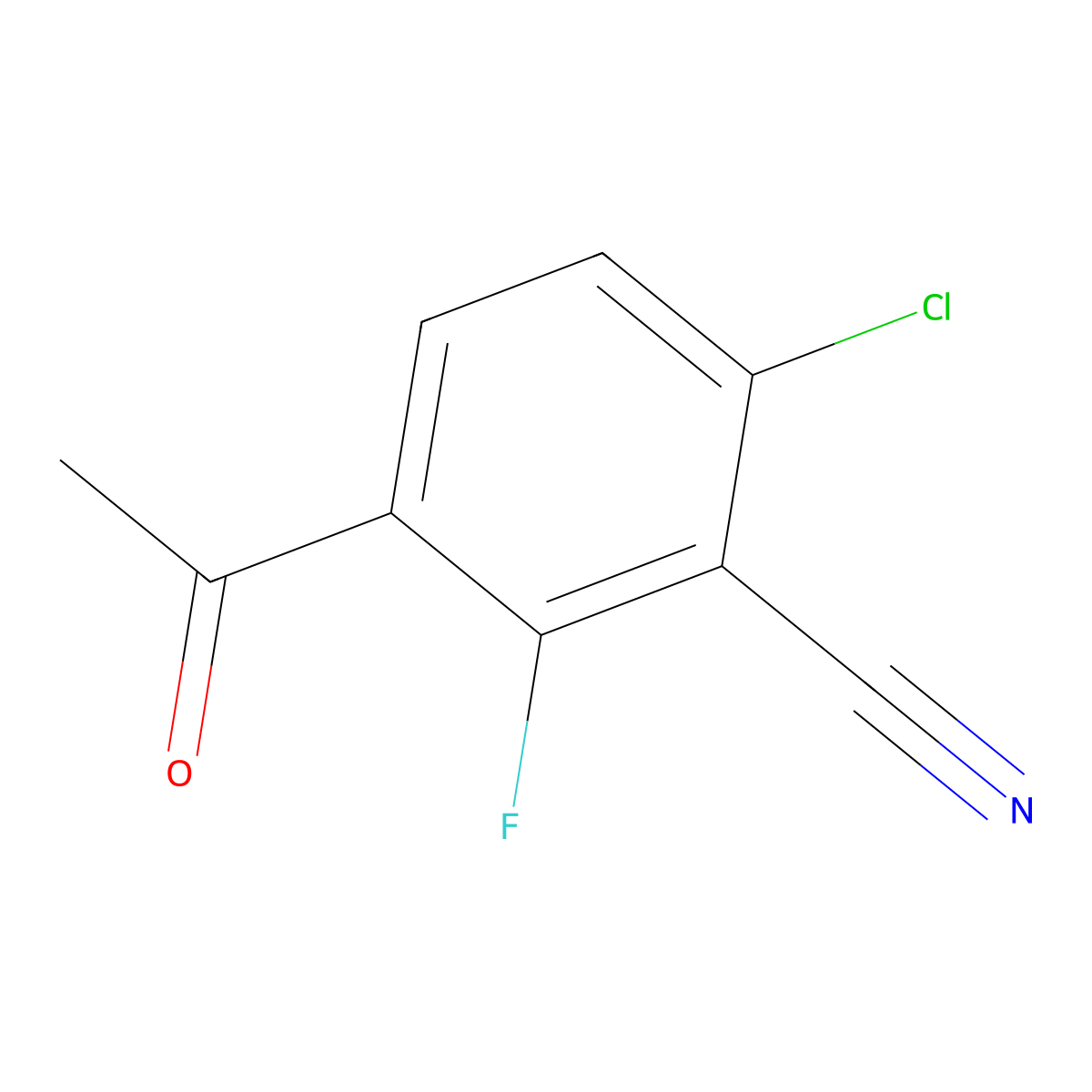 3-Acetyl-6-chloro-2-fluorobenzonitrile molecular structure, CAS 2386168-78-9