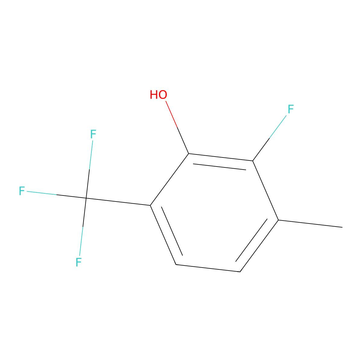 2-Fluoro-3-methyl-6-(trifluoromethyl)phenol molecular structure, CAS 2386174-06-5