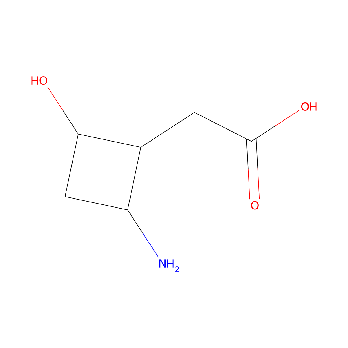 2-(2-Amino-4-hydroxycyclobutyl)acetic acid molecular structure, CAS 2386183-12-4