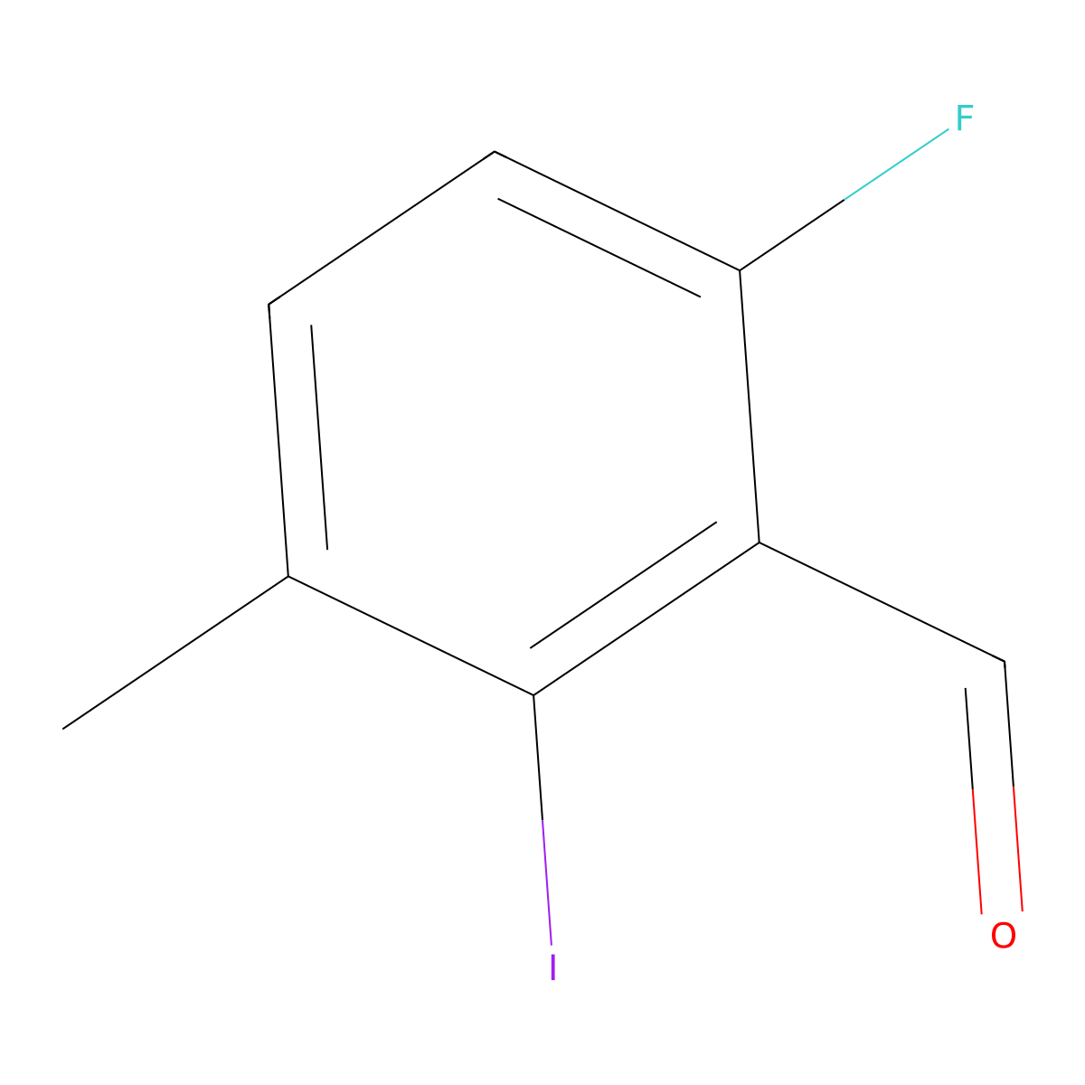 6-Fluoro-2-iodo-3-methylbenzaldehyde molecular structure, CAS 2386183-26-0