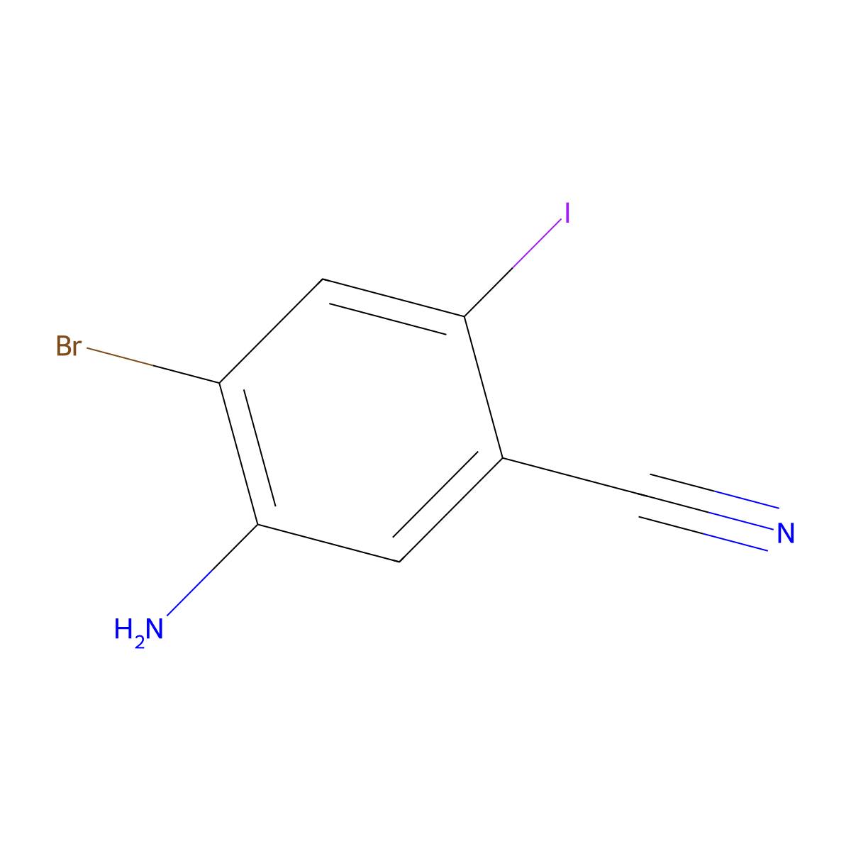 5-Amino-4-bromo-2-iodobenzonitrile molecular structure, CAS 2386189-05-3