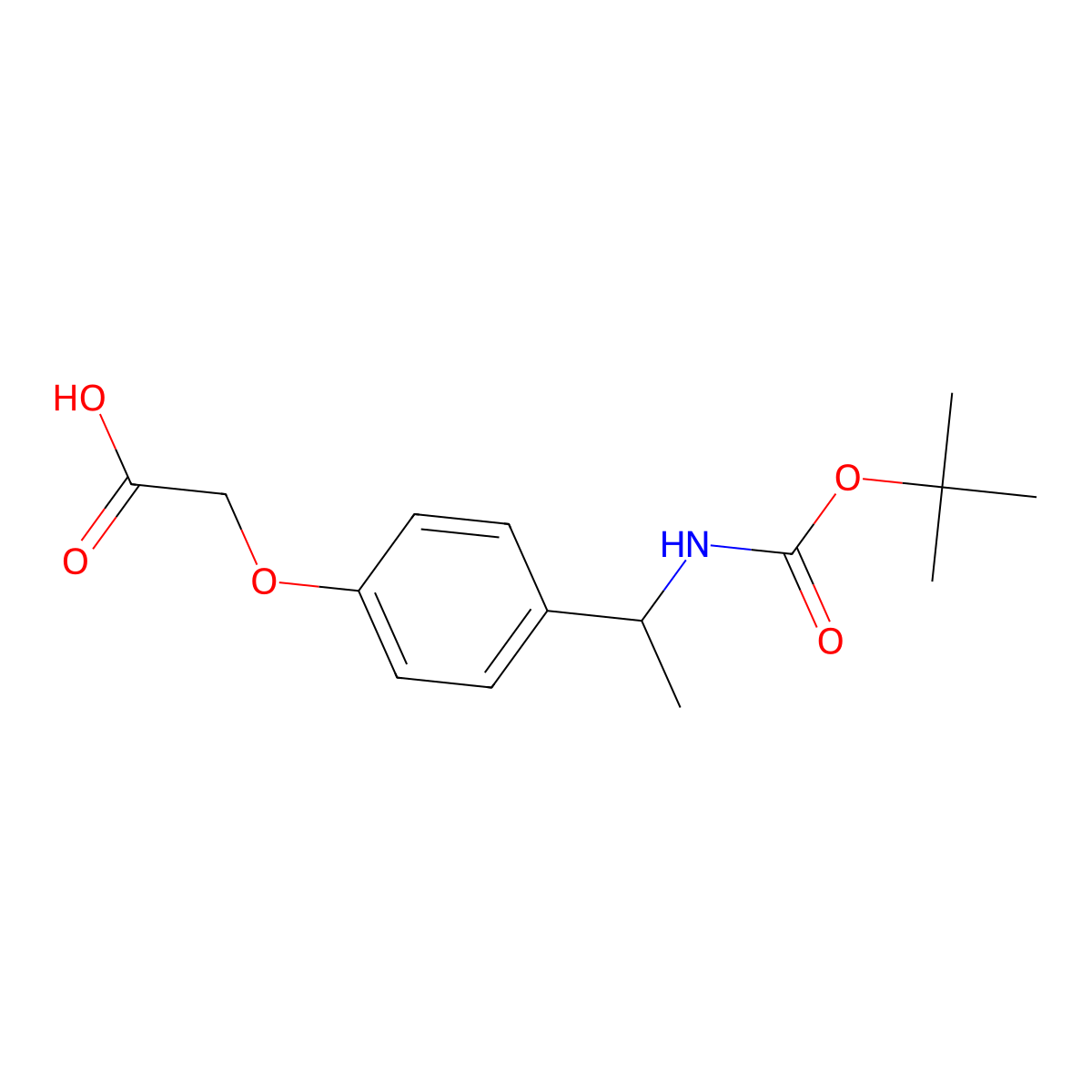 2-[4-(1-{[(Tert-butoxy)carbonyl]amino}ethyl)phenoxy]aceticacid molecular structure, CAS 2386195-08-8
