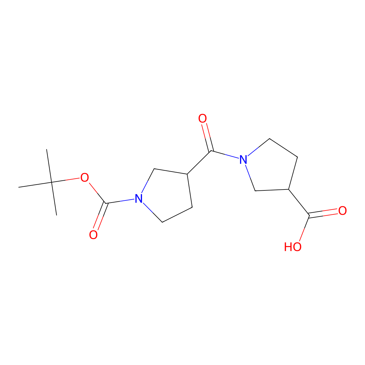 1-{1-[(Tert-butoxy)carbonyl]pyrrolidine-3-carbonyl}pyrrolidine-3-carboxylic acid molecular structure, CAS 2386195-31-7