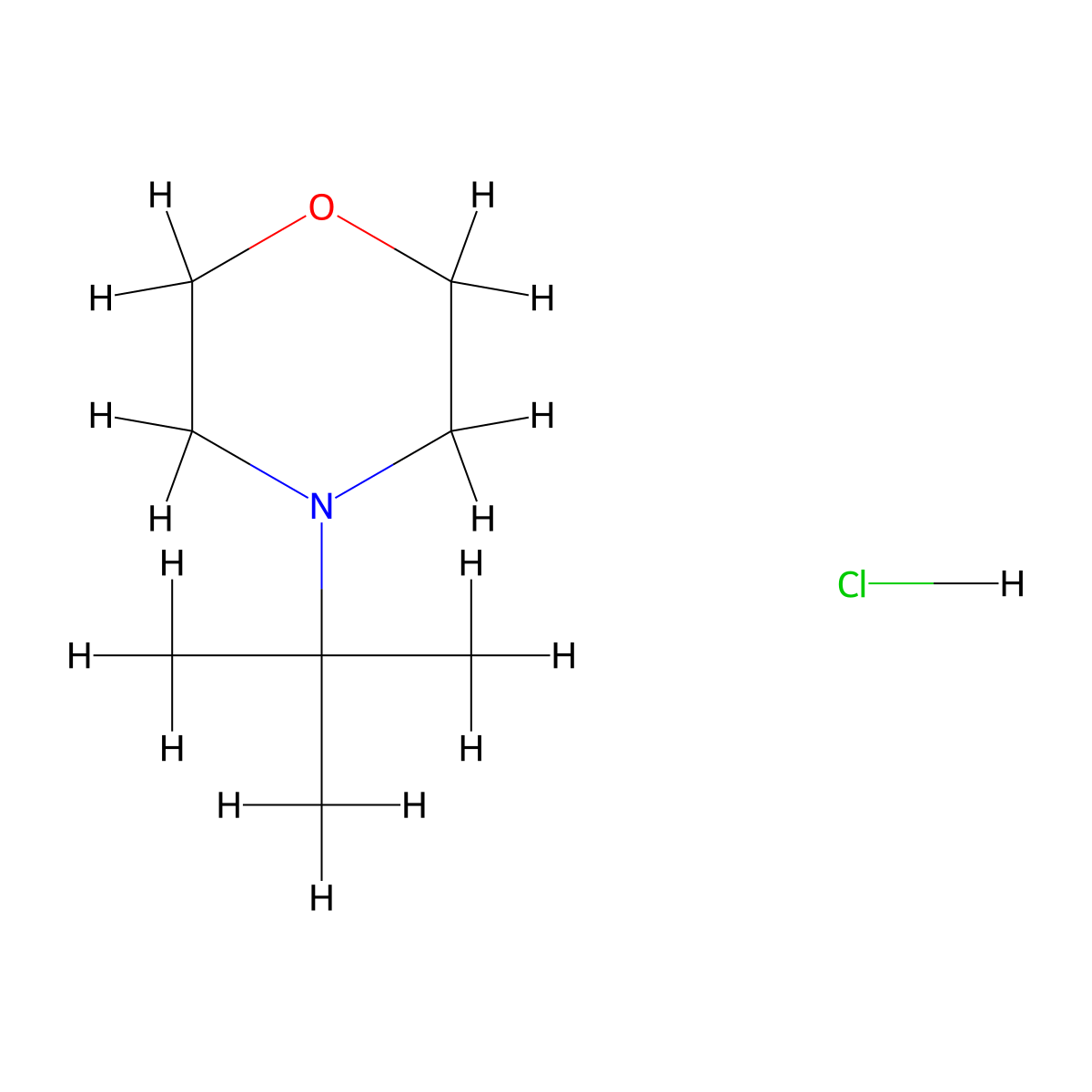 4-Tert-butylmorpholine hydrochloride molecular structure, CAS 23862-99-9
