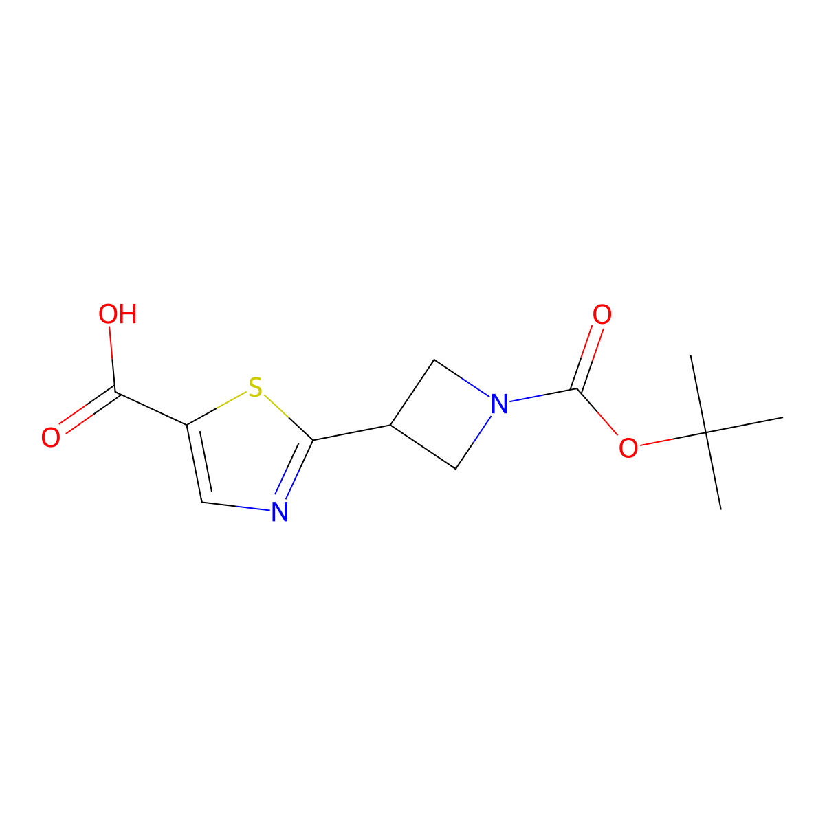 2-{1-[(Tert-butoxy)carbonyl]azetidin-3-yl}-1,3-thiazole-5-carboxylic acid molecular structure, CAS 2386203-18-3