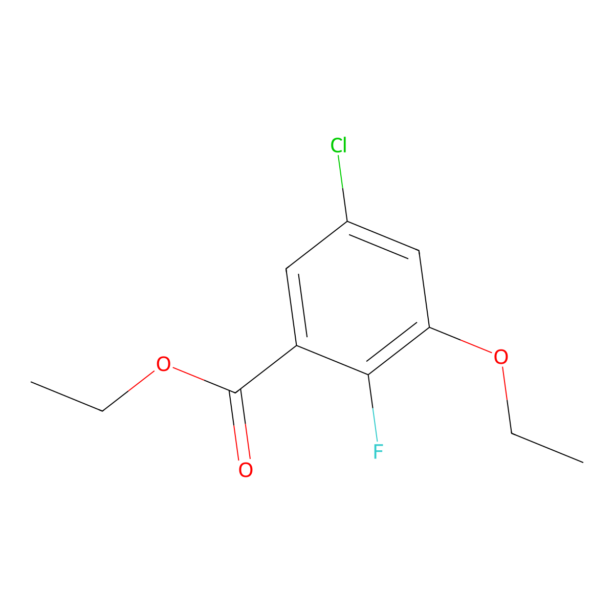 Ethyl 5-chloro-3-ethoxy-2-fluorobenzoate molecular structure, CAS 2386208-31-5