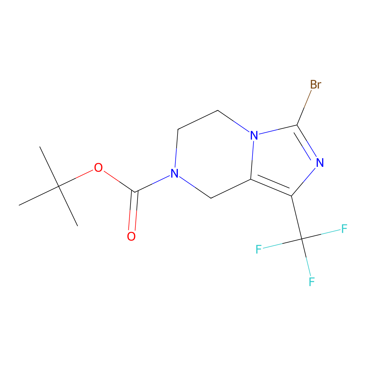 Tert-butyl 3-bromo-1-(trifluoromethyl)-5,6-dihydroimidazo[1,5-A]pyrazine-7(8H)-carboxylate molecular structure, CAS 2386213-91-6