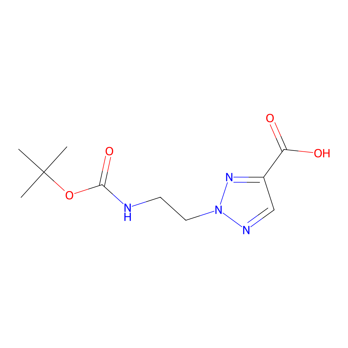 2-[2-[(2-Methylpropan-2-yl)oxycarbonylamino]ethyl]triazole-4-carboxylic acid molecular structure, CAS 2386215-31-0