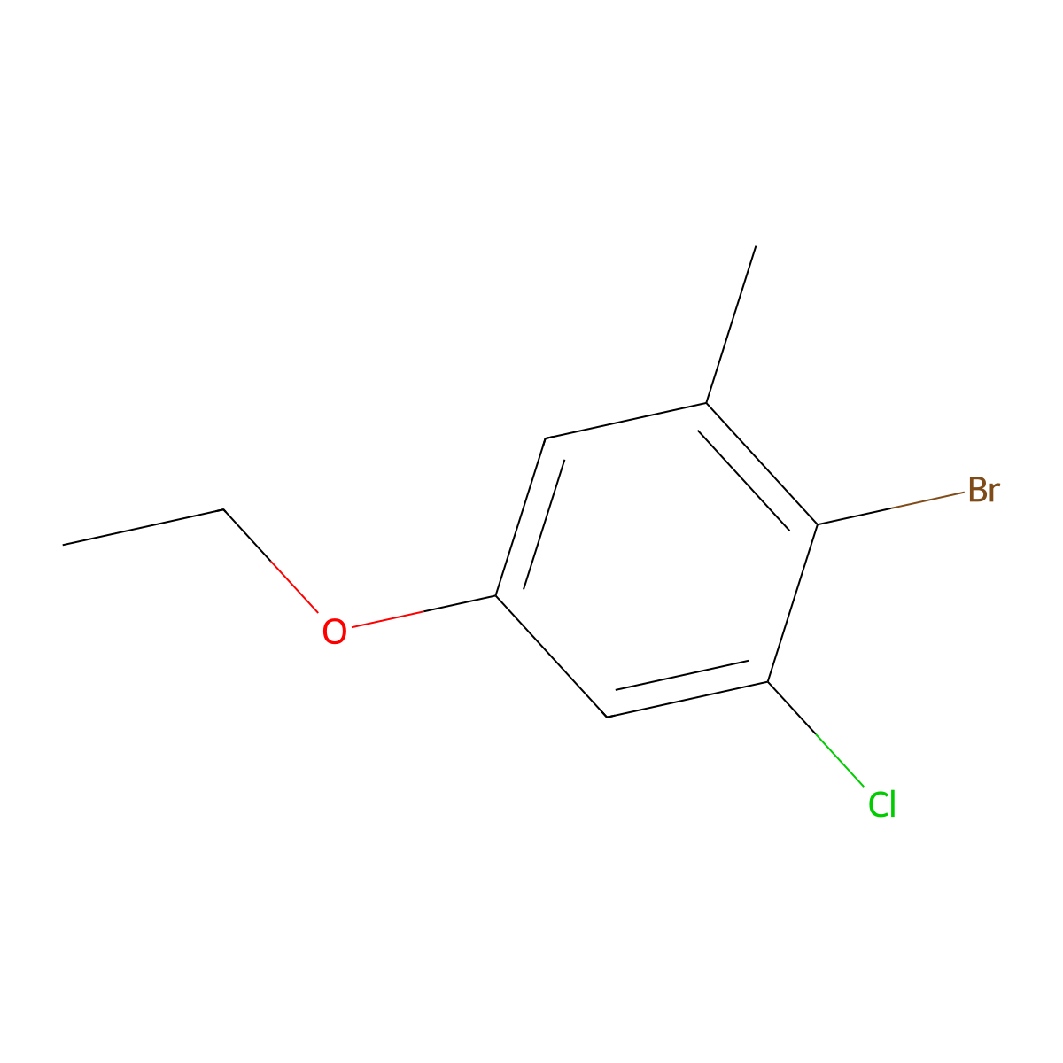 2-Bromo-1-chloro-5-ethoxy-3-methylbenzene molecular structure, CAS 2386220-75-1