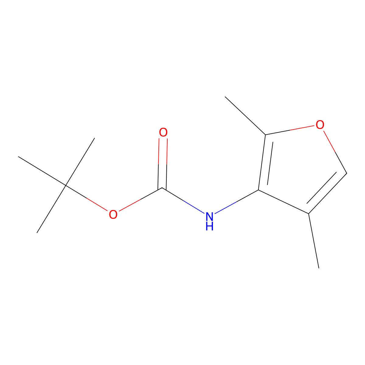 tert-butyl N-(2,4-dimethylfuran-3-yl)carbamate molecular structure, CAS 2386228-15-3