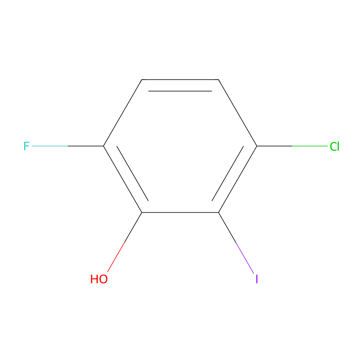 3-Chloro-6-fluoro-2-iodophenol molecular structure, CAS 2386228-41-5