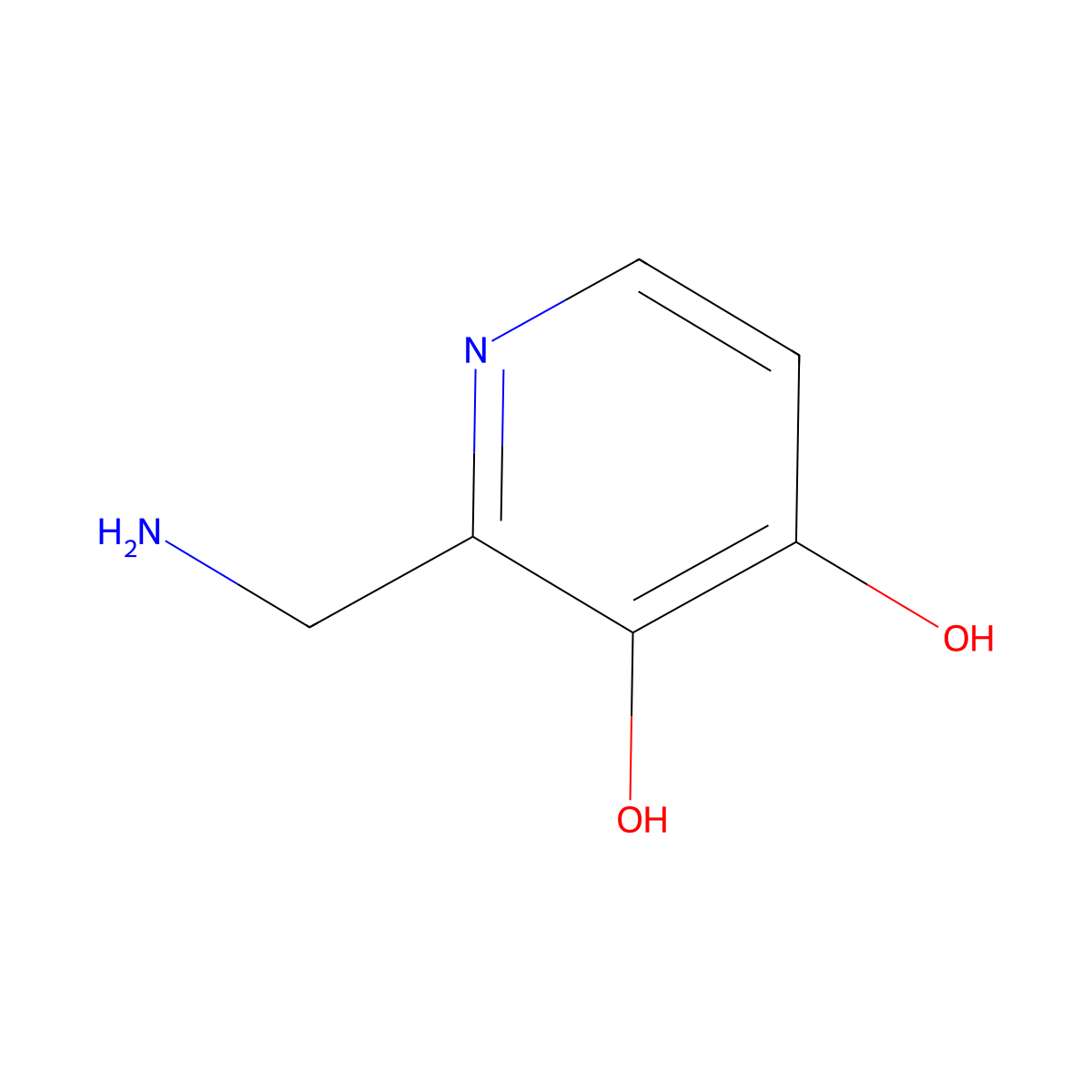 2-(Aminomethyl)pyridine-3,4-diol molecular structure, CAS 2386230-43-7