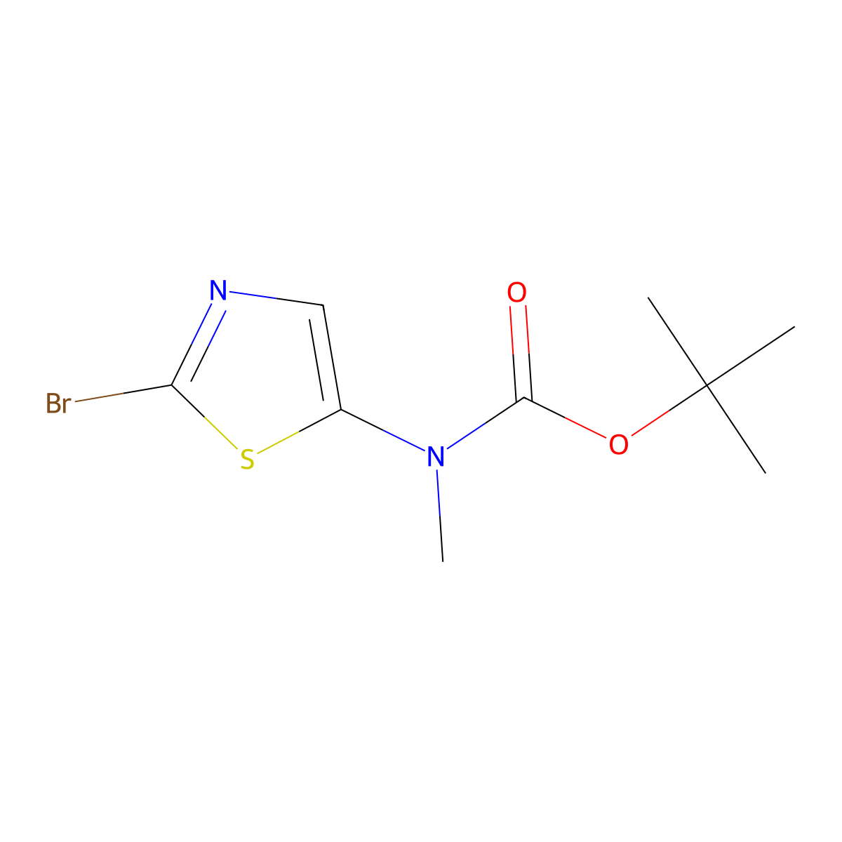 (2-Bromo-thiazol-5-yl)-methyl-carbamic acid tert-butyl ester molecular structure, CAS 2386237-12-1