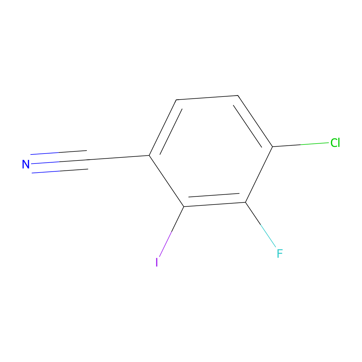 Benzonitrile, 4-chloro-3-fluoro-2-iodo- molecular structure, CAS 2386239-05-8