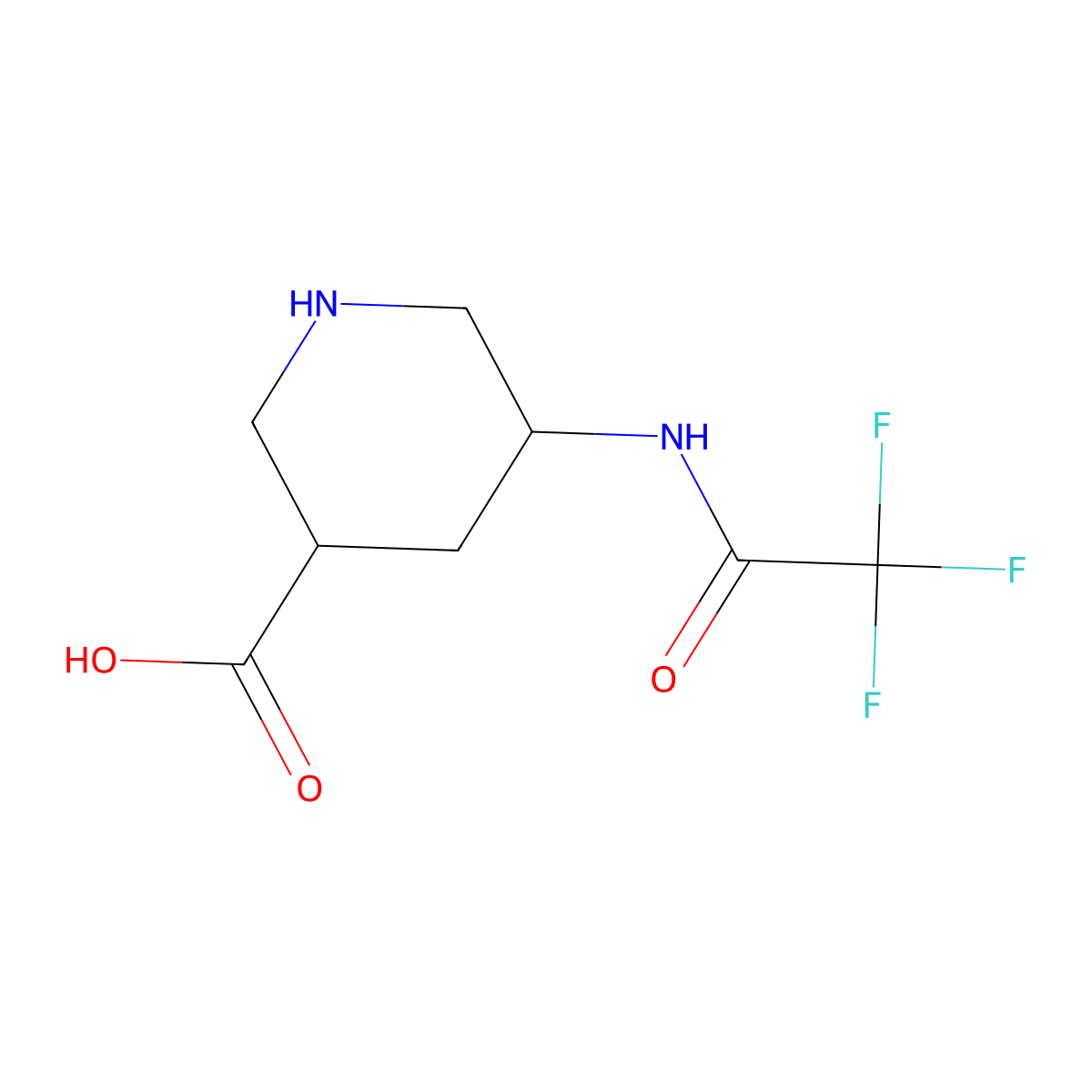 5-(Trifluoroacetamido)piperidine-3-carboxylic acid molecular structure, CAS 2386239-30-9