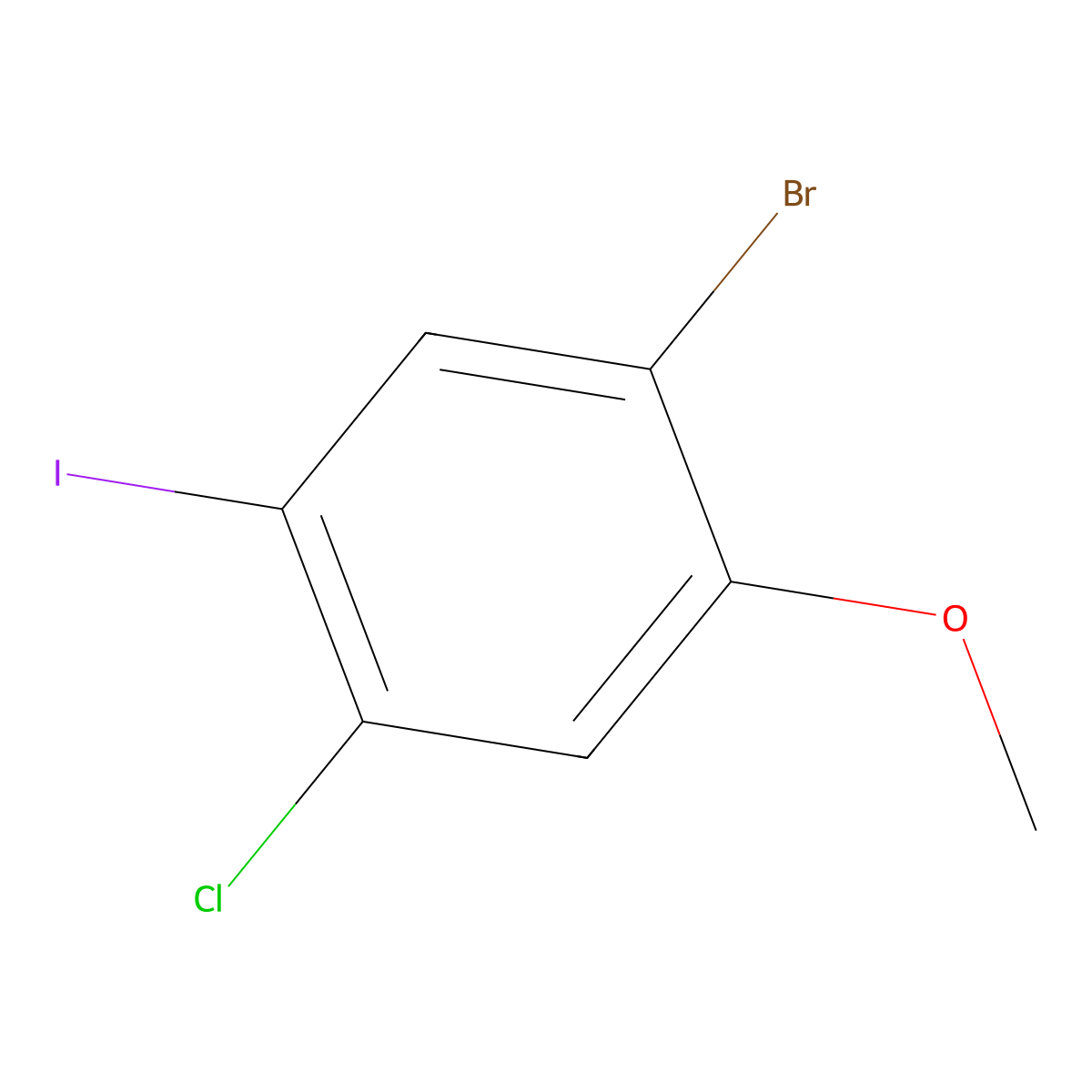 1-Bromo-4-chloro-5-iodo-2-methoxybenzene molecular structure, CAS 2386247-09-0