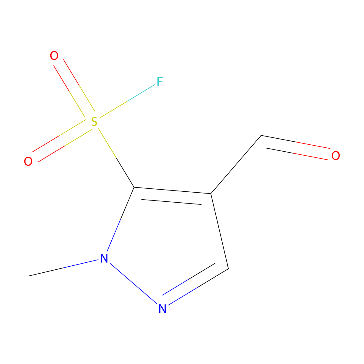 4-formyl-1-methyl-1H-pyrazole-5-sulfonyl fluoride molecular structure, CAS 2386247-85-2