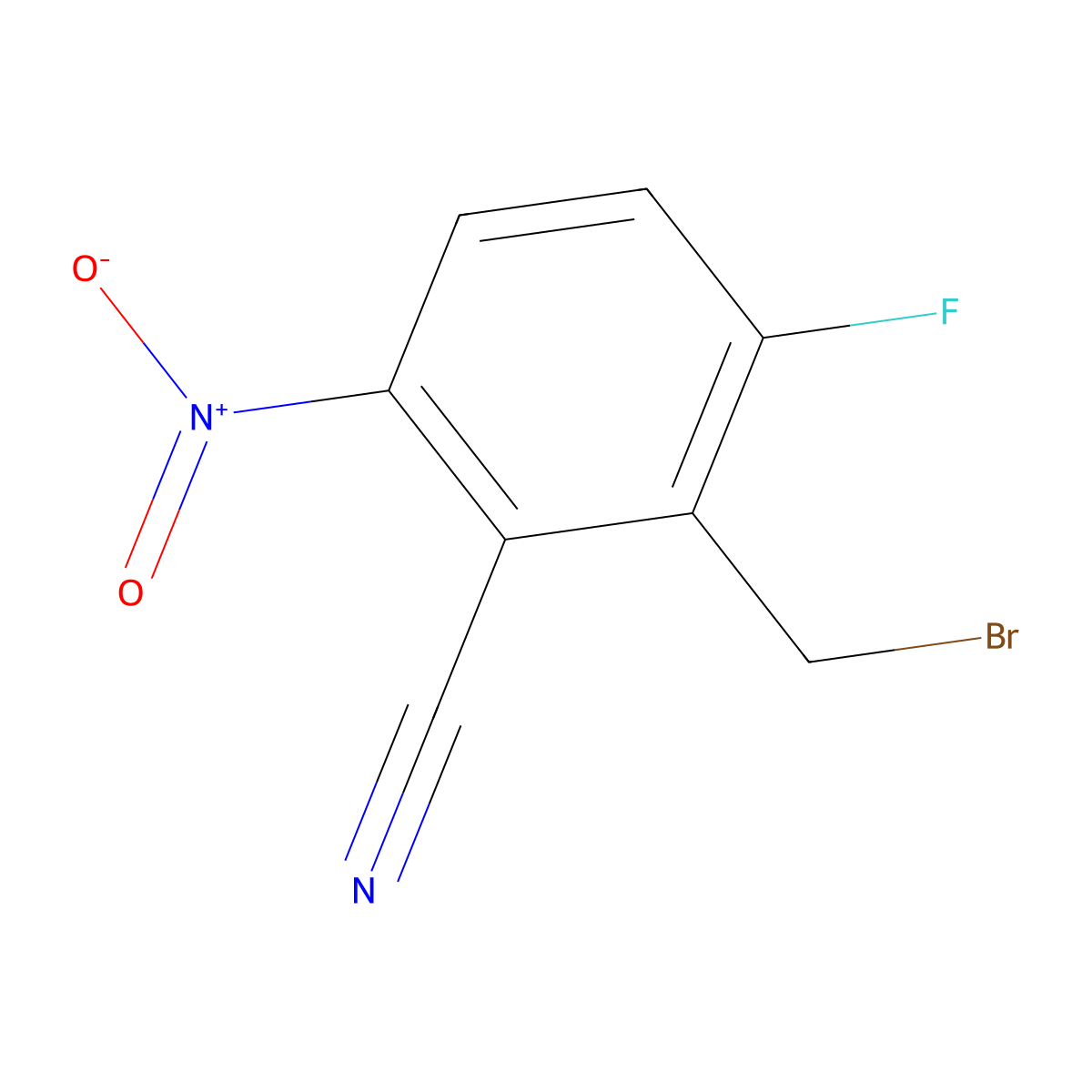 2-(Bromomethyl)-3-fluoro-6-nitrobenzonitrile molecular structure, CAS 2386253-33-2