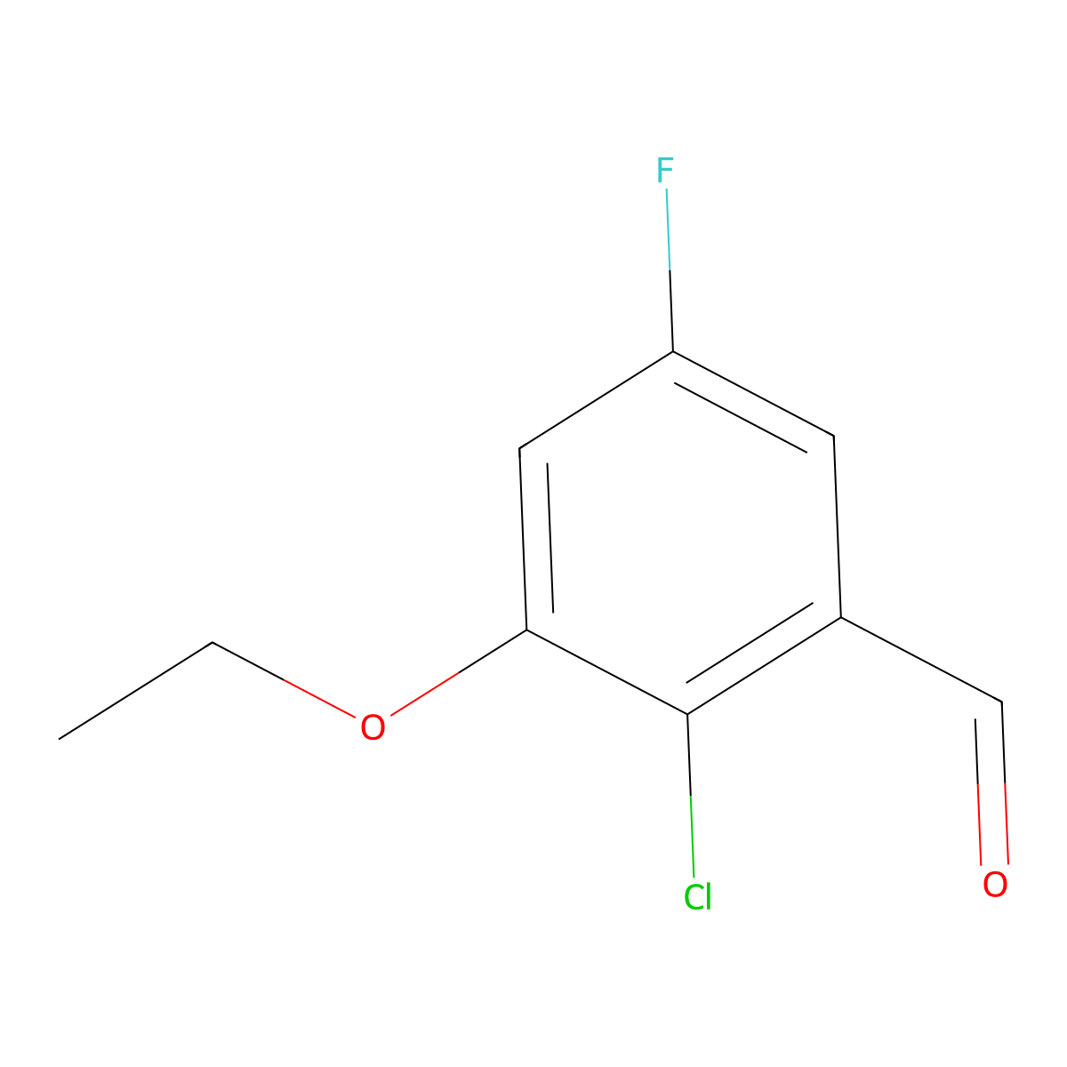 2-Chloro-3-ethoxy-5-fluorobenzaldehyde molecular structure, CAS 2386261-30-7
