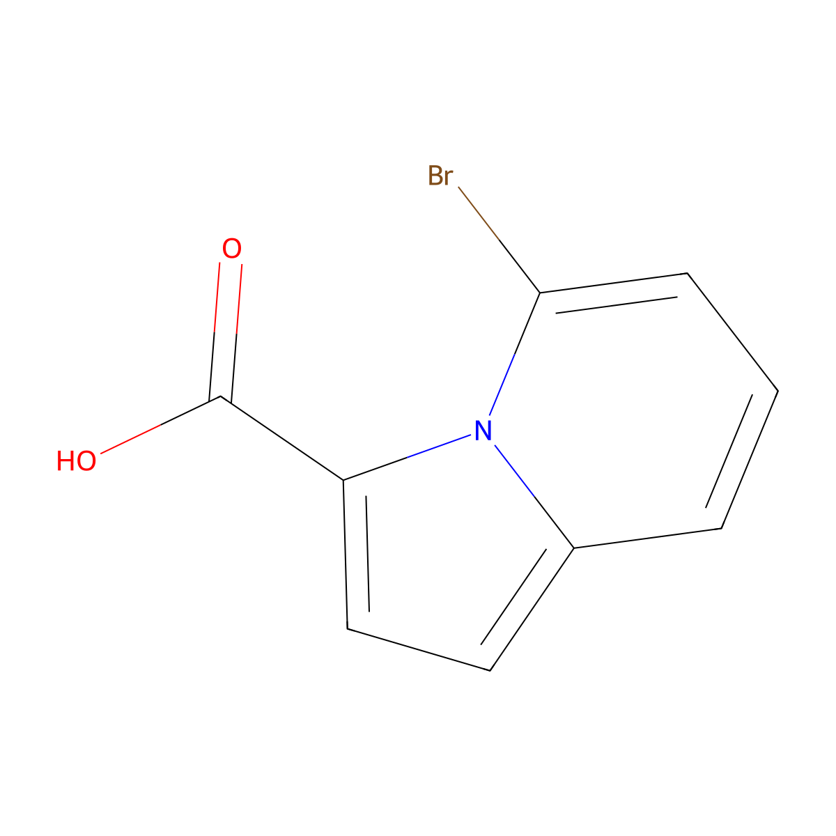 5-Bromo-indolizine-3-carboxylic acid molecular structure, CAS 2386262-14-0
