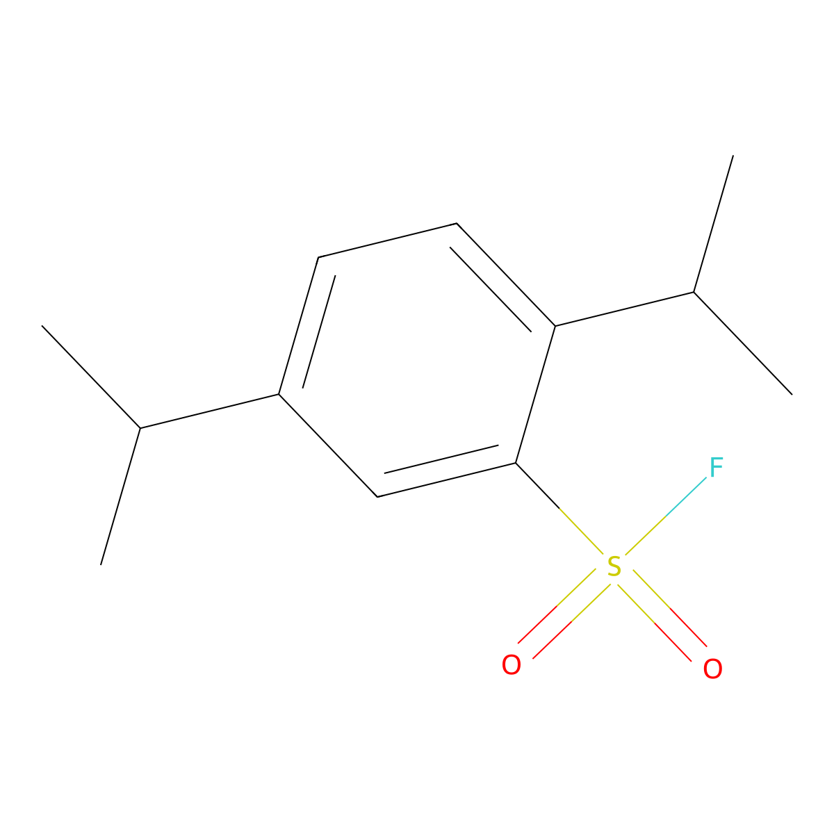 2,5-Bis(propan-2-yl)benzene-1-sulfonyl fluoride molecular structure, CAS 2386263-31-4