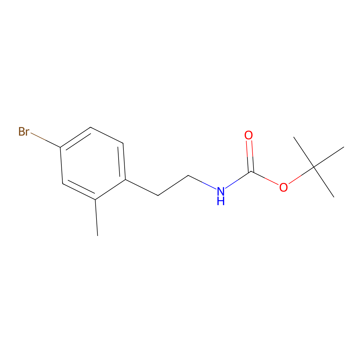 tert-butyl N-[2-(4-bromo-2-methylphenyl)ethyl]carbamate molecular structure, CAS 2386270-99-9
