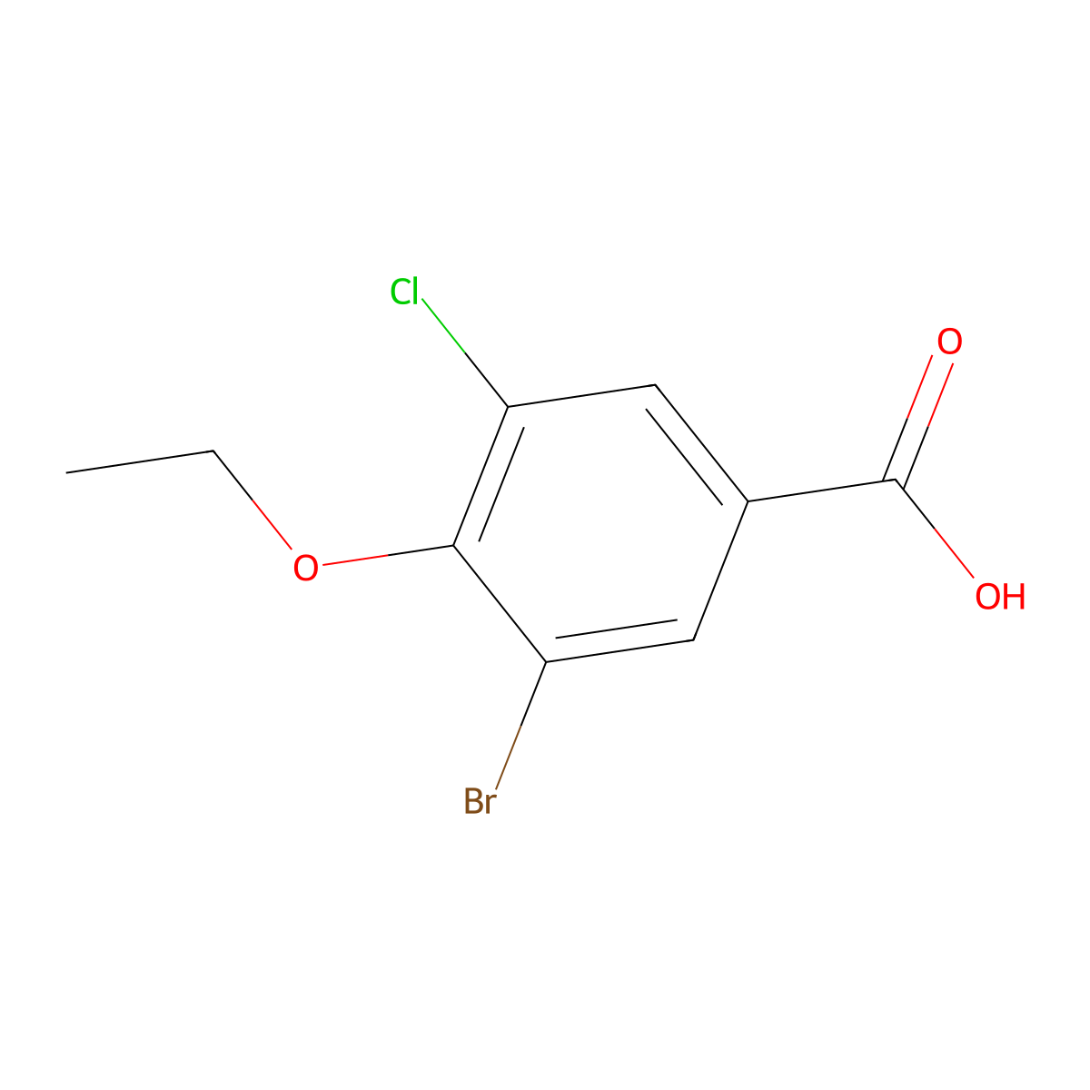 3-Bromo-5-chloro-4-ethoxybenzoic acid molecular structure, CAS 2386274-48-0