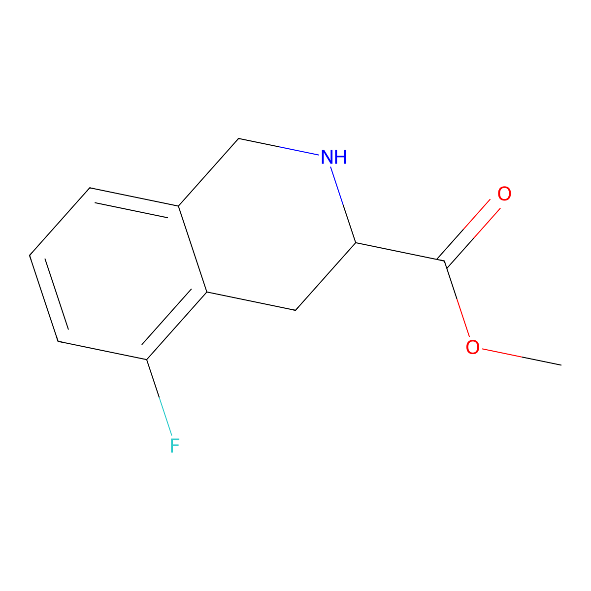 Methyl 5-fluoro-1,2,3,4-tetrahydroisoquinoline-3-carboxylate molecular structure, CAS 2386282-21-7