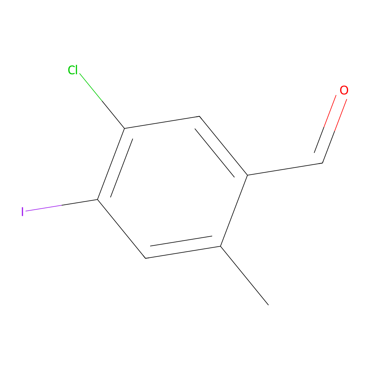5-Chloro-4-iodo-2-methylbenzaldehyde molecular structure, CAS 2386284-66-6