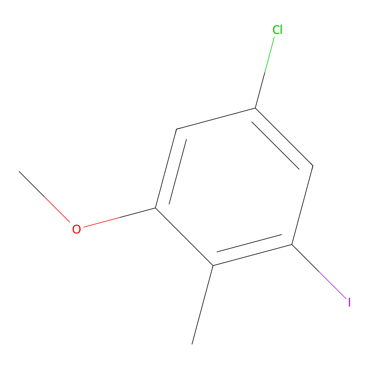 5-Chloro-1-iodo-3-methoxy-2-methylbenzene molecular structure, CAS 2386289-74-1