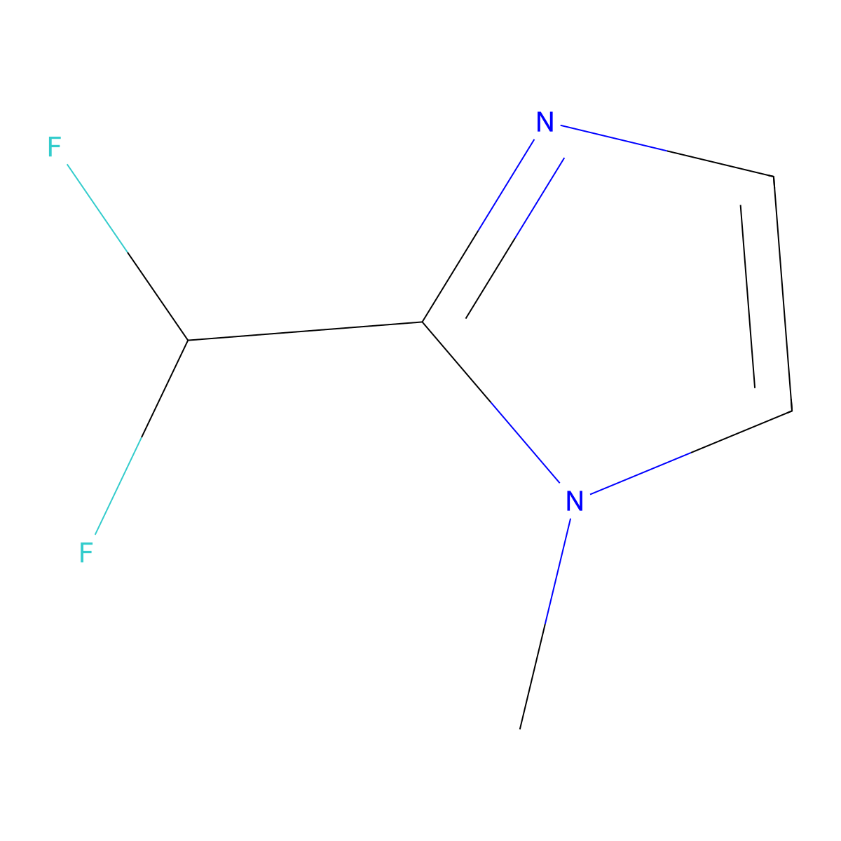 2-(difluoromethyl)-1-methyl-1H-imidazole molecular structure, CAS 2386290-31-7