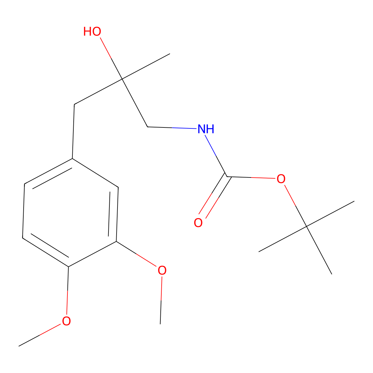 tert-butyl N-[3-(3,4-dimethoxyphenyl)-2-hydroxy-2-methylpropyl]carbamate molecular structure, CAS 2386290-55-5