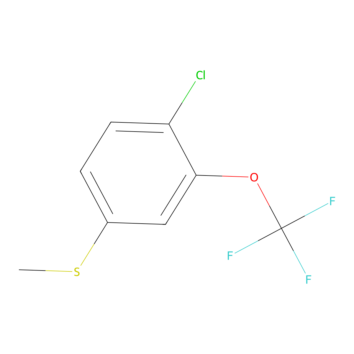(4-Chloro-3-(trifluoromethoxy)phenyl)(methyl)sulfane molecular structure, CAS 2386293-95-2