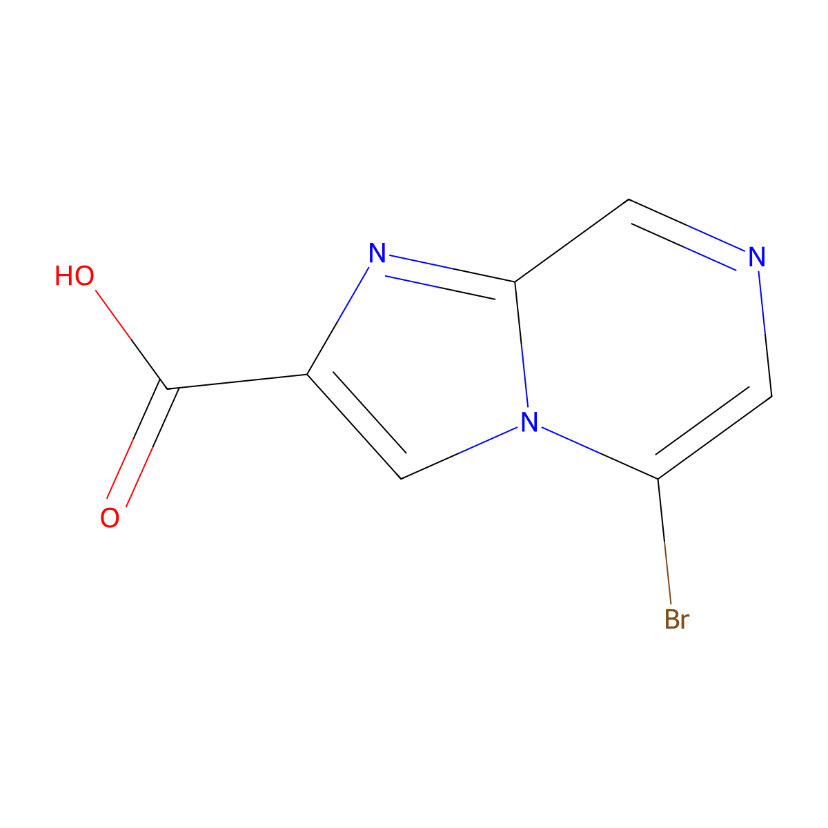 5-Bromoimidazo[1,2-a]pyrazine-2-carboxylic acid molecular structure, CAS 2386295-35-6