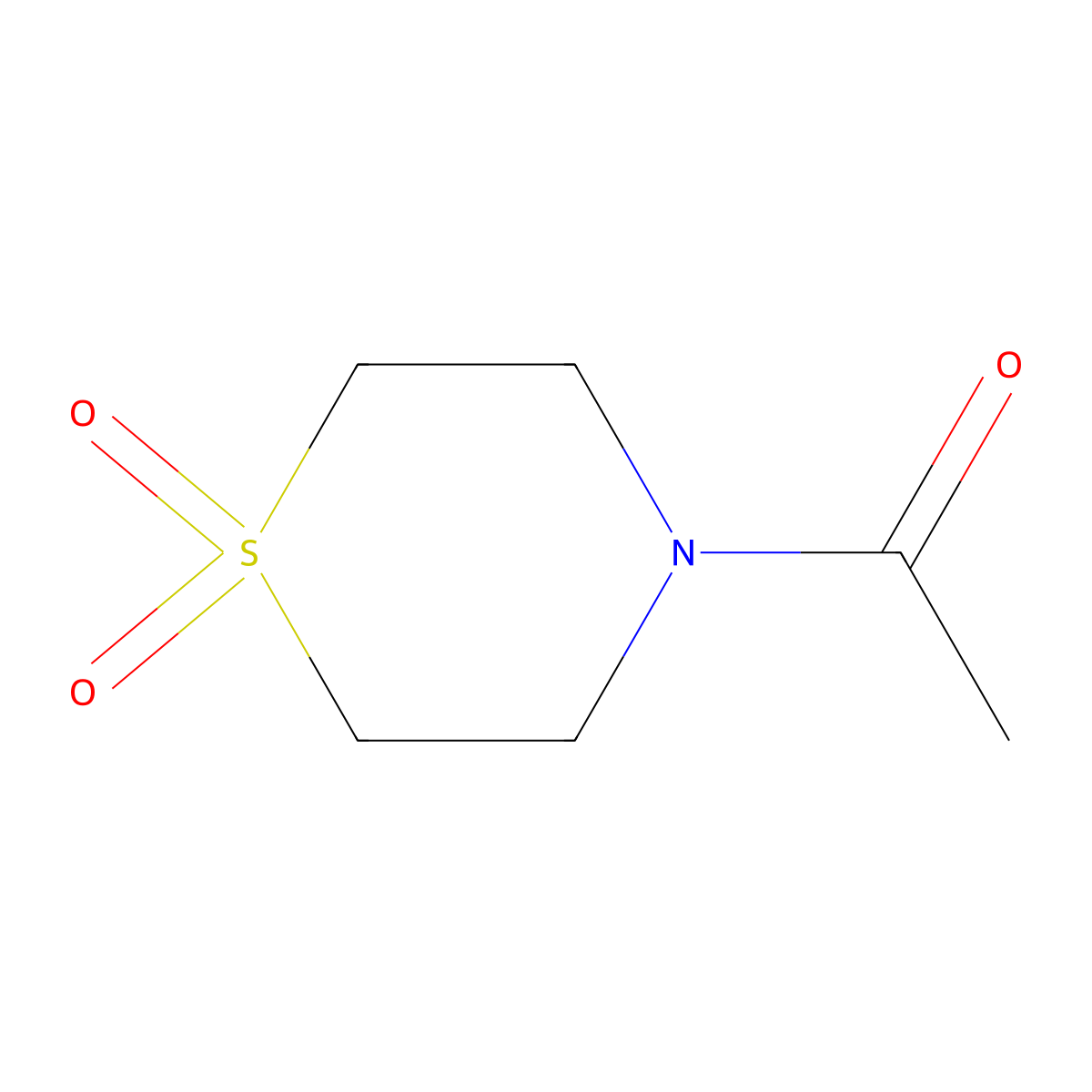 1-(1,1-Dioxidothiomorpholino)ethanone molecular structure, CAS 23863-20-9