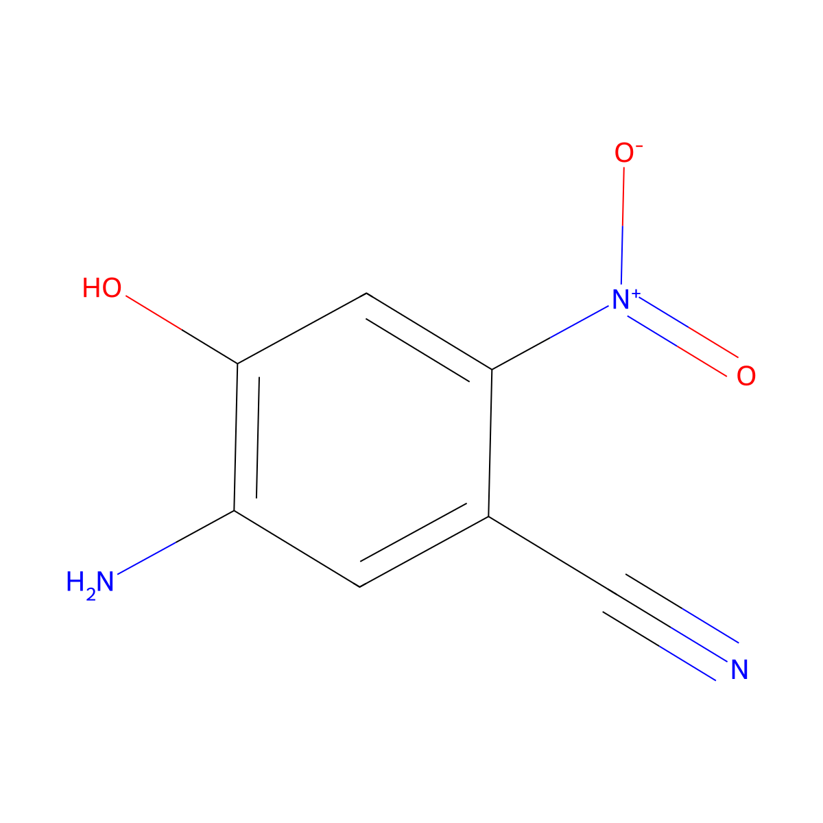 5-Amino-4-hydroxy-2-nitrobenzonitrile molecular structure, CAS 2386310-60-5