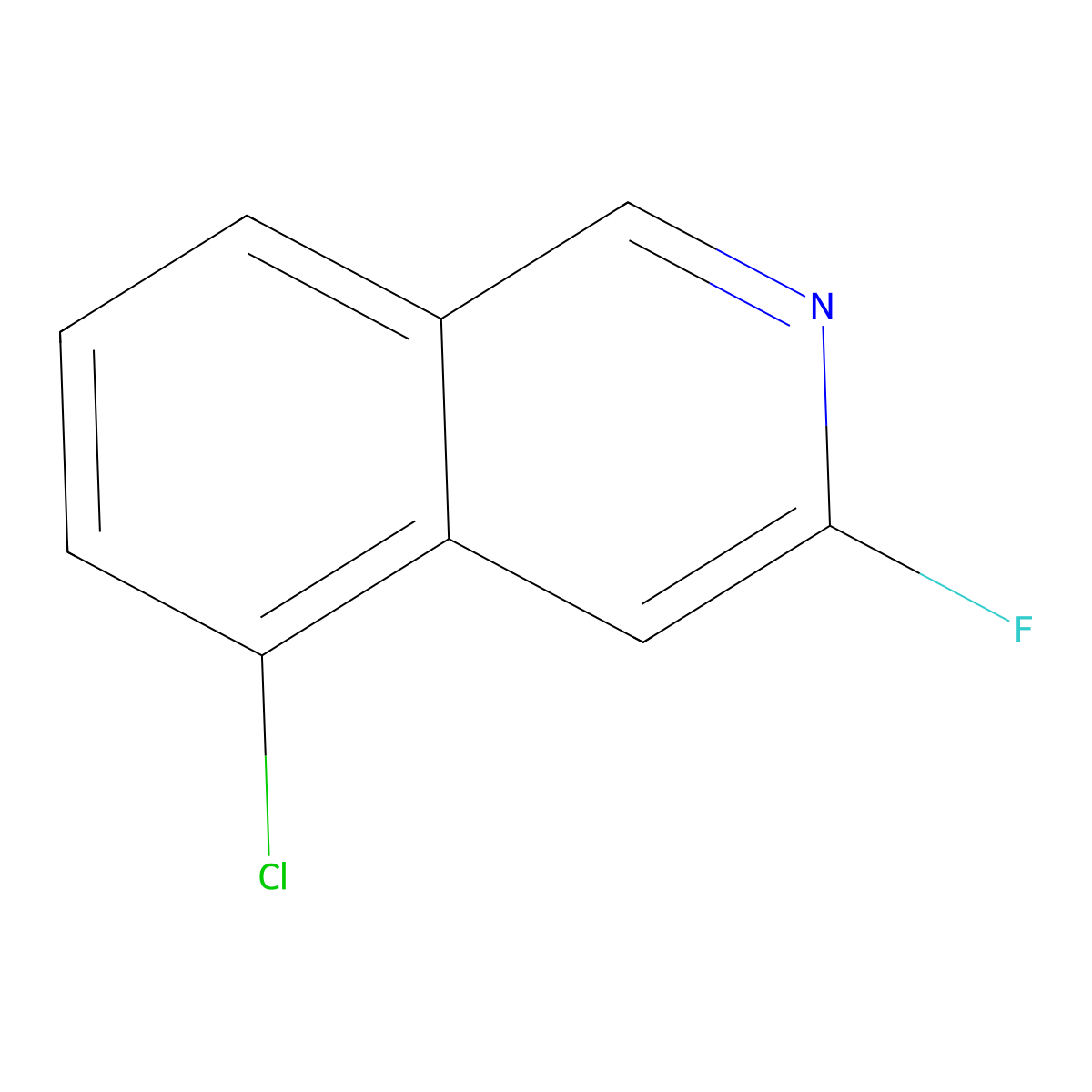 5-Chloro-3-fluoroisoquinoline molecular structure, CAS 2386310-81-0