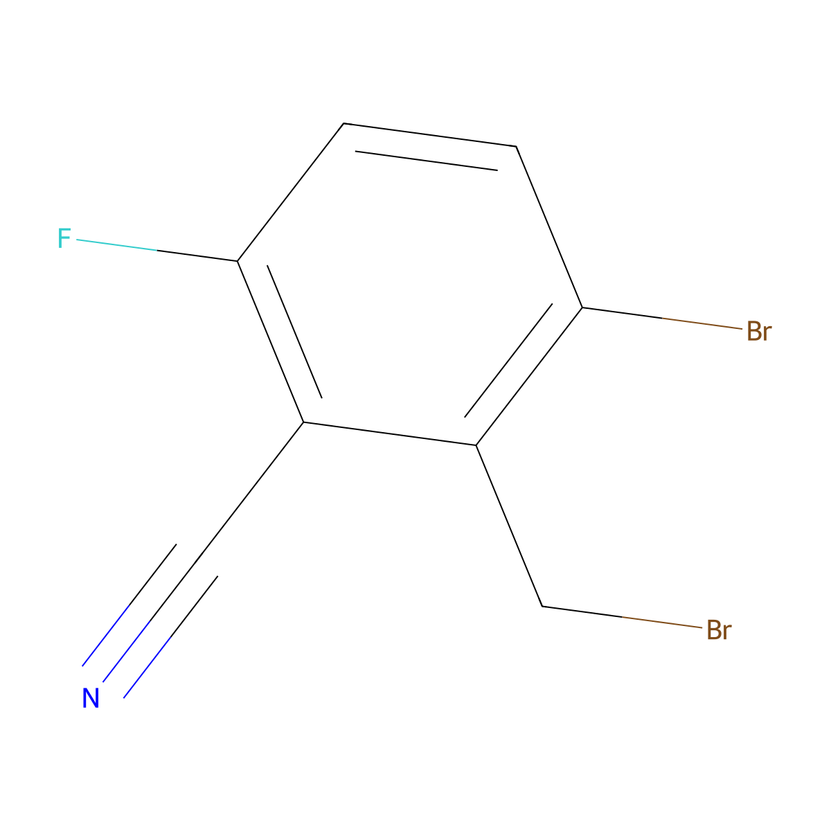 3-Bromo-2-(bromomethyl)-6-fluorobenzonitrile molecular structure, CAS 2386310-82-1