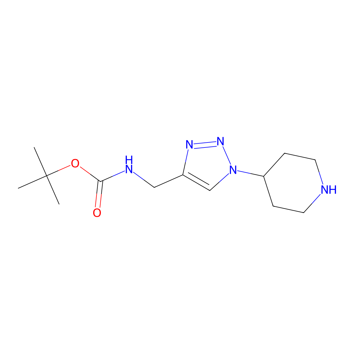 tert-butylN-{[1-(piperidin-4-yl)-1H-1,2,3-triazol-4-yl]methyl}carbamate molecular structure, CAS 2386312-18-9