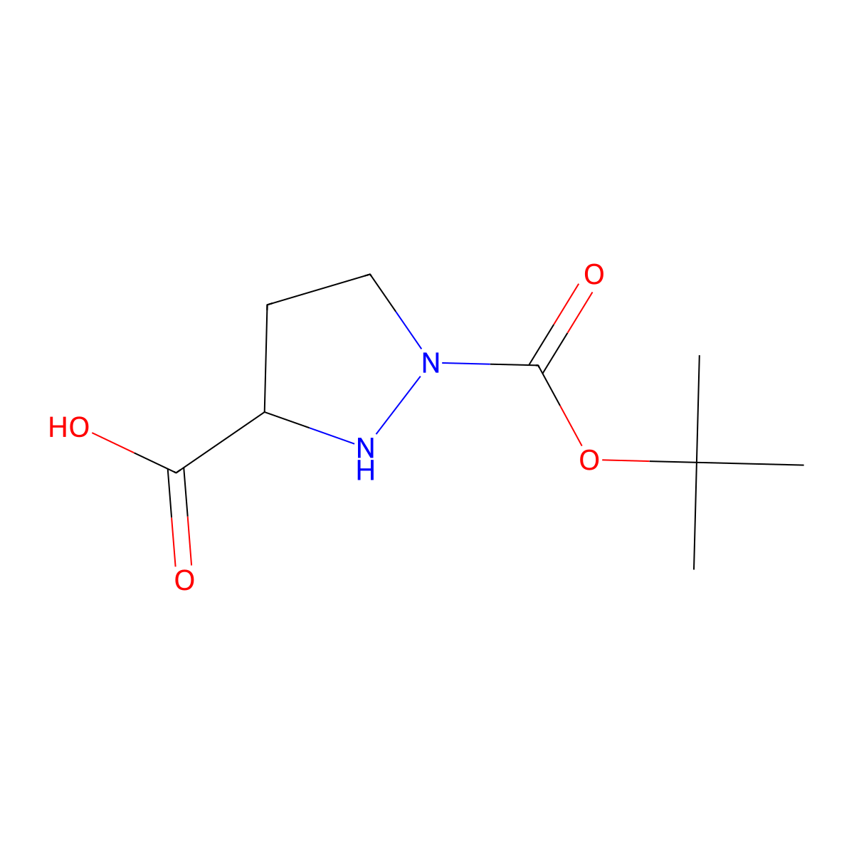 1-(Tert-butoxycarbonyl)pyrazolidine-3-carboxylic acid molecular structure, CAS 2386317-37-7