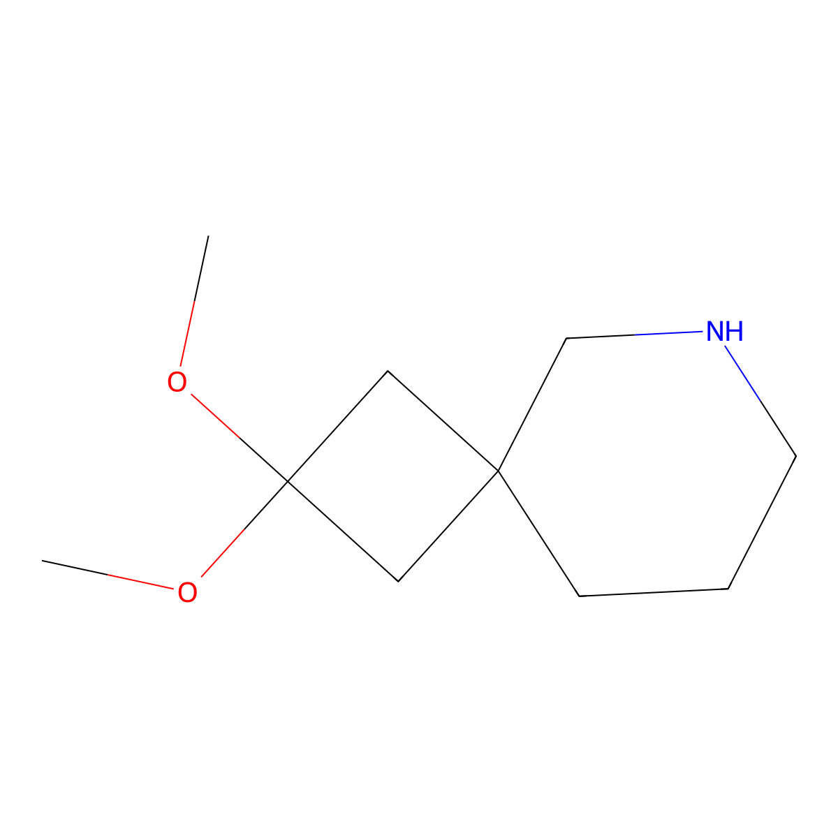 2,2-Dimethoxy-6-azaspiro(3.5)nonane molecular structure, CAS 2386317-46-8