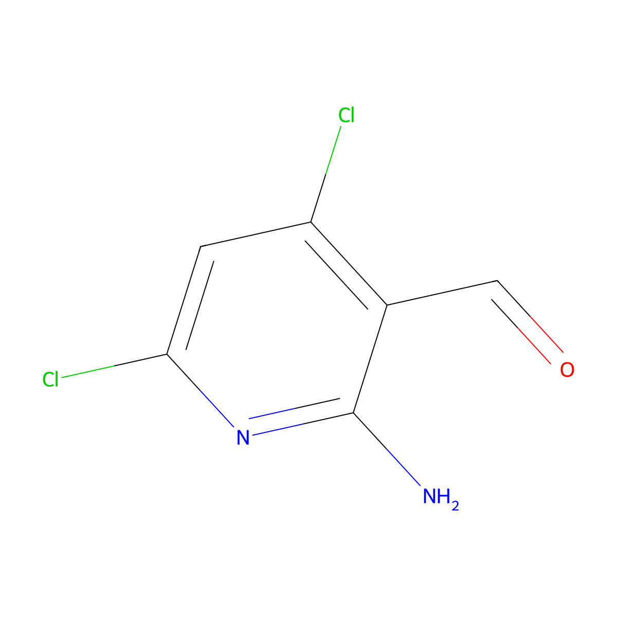 2-Amino-4,6-dichloronicotinaldehyde molecular structure, CAS 2386318-85-8
