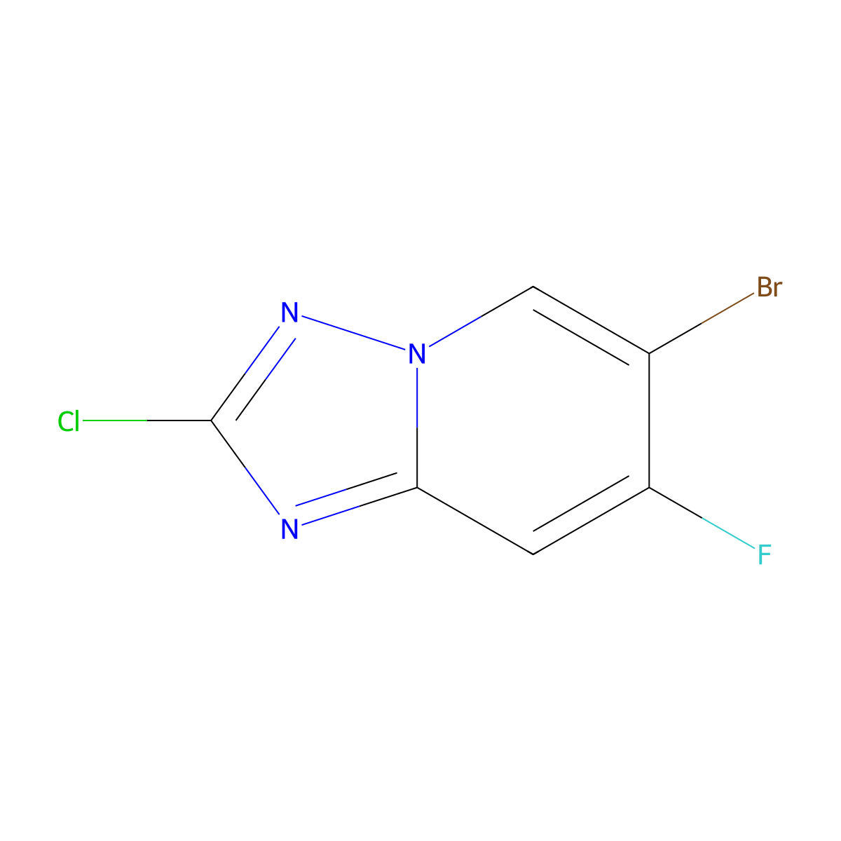 6-Bromo-2-chloro-7-fluoro-[1,2,4]triazolo[1,5-a]pyridine molecular structure, CAS 2386324-97-4