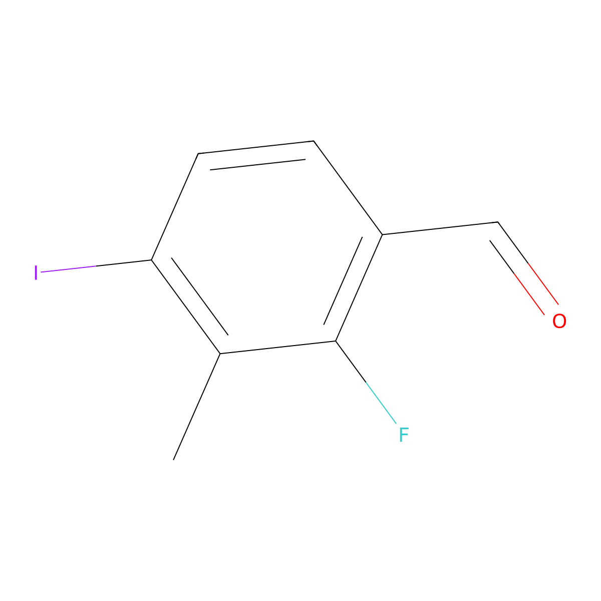 2-Fluoro-4-iodo-3-methylbenzaldehyde molecular structure, CAS 2386329-16-2