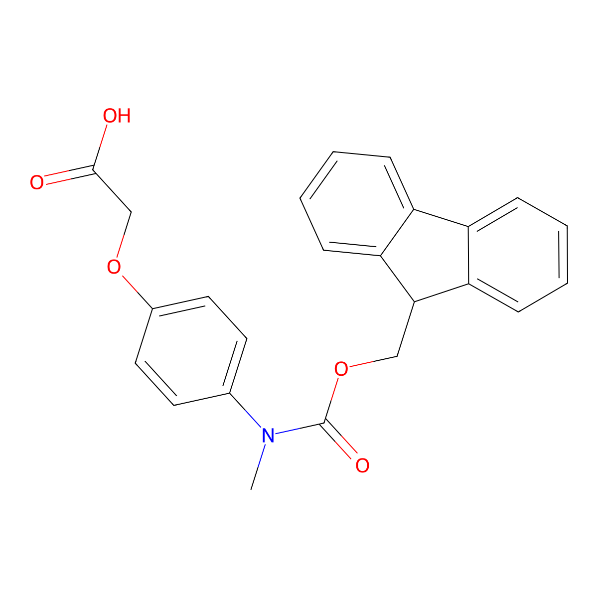 2-[4-({[(9H-fluoren-9-yl)methoxy]carbonyl}(methyl)amino)phenoxy]acetic acid molecular structure, CAS 2386329-52-6