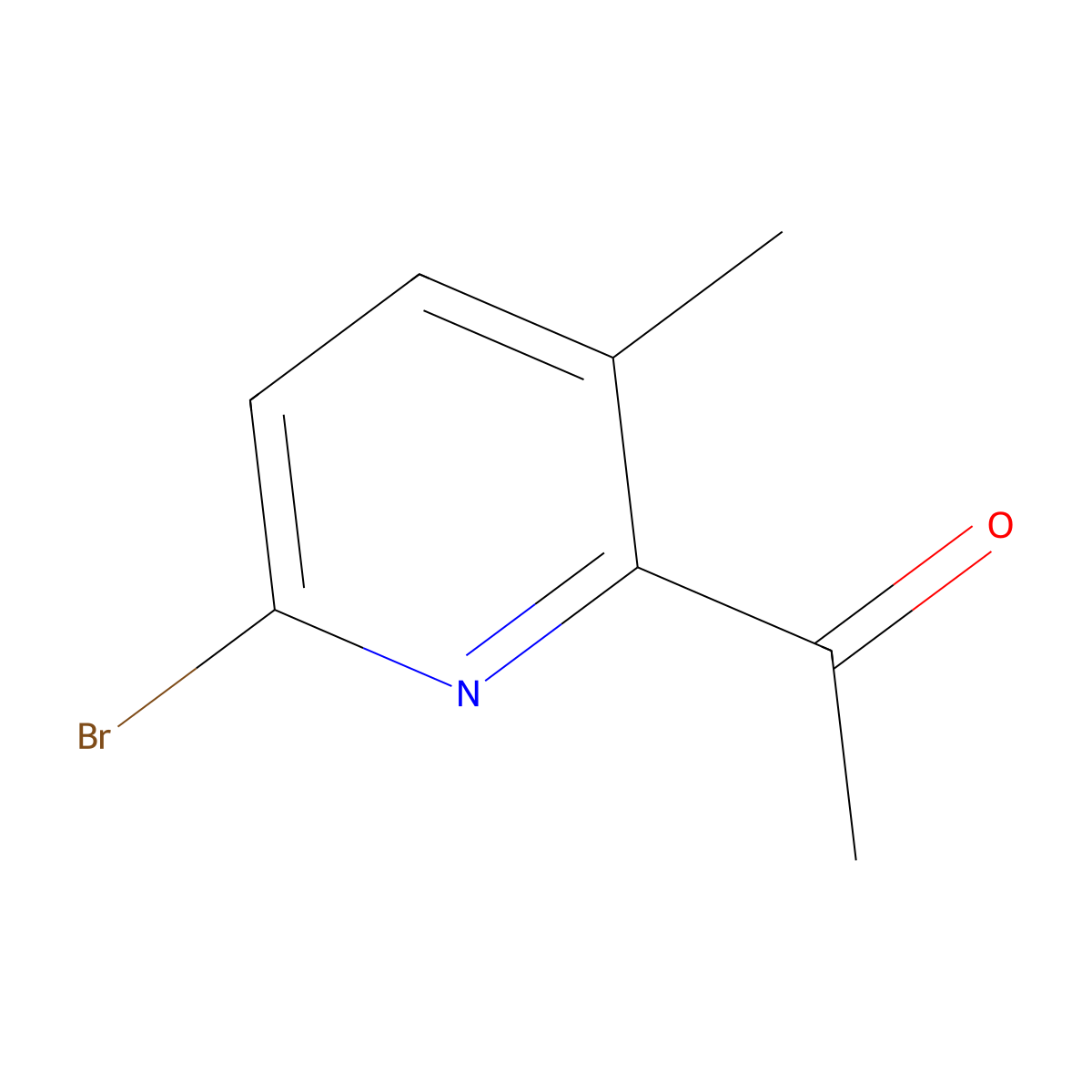 1-(6-Bromo-3-methylpyridin-2-yl)ethan-1-one molecular structure, CAS 2386332-94-9