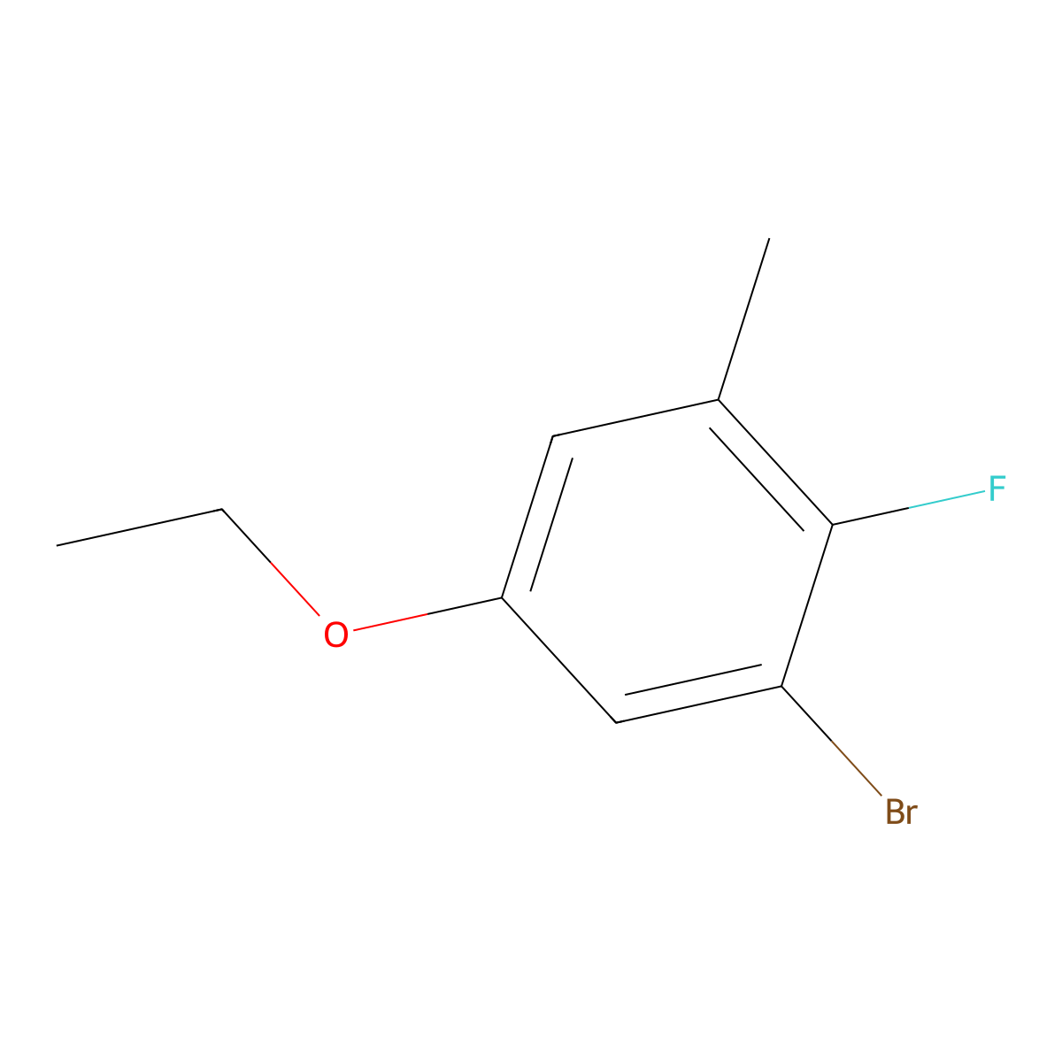 1-Bromo-5-ethoxy-2-fluoro-3-methylbenzene molecular structure, CAS 2386336-07-6