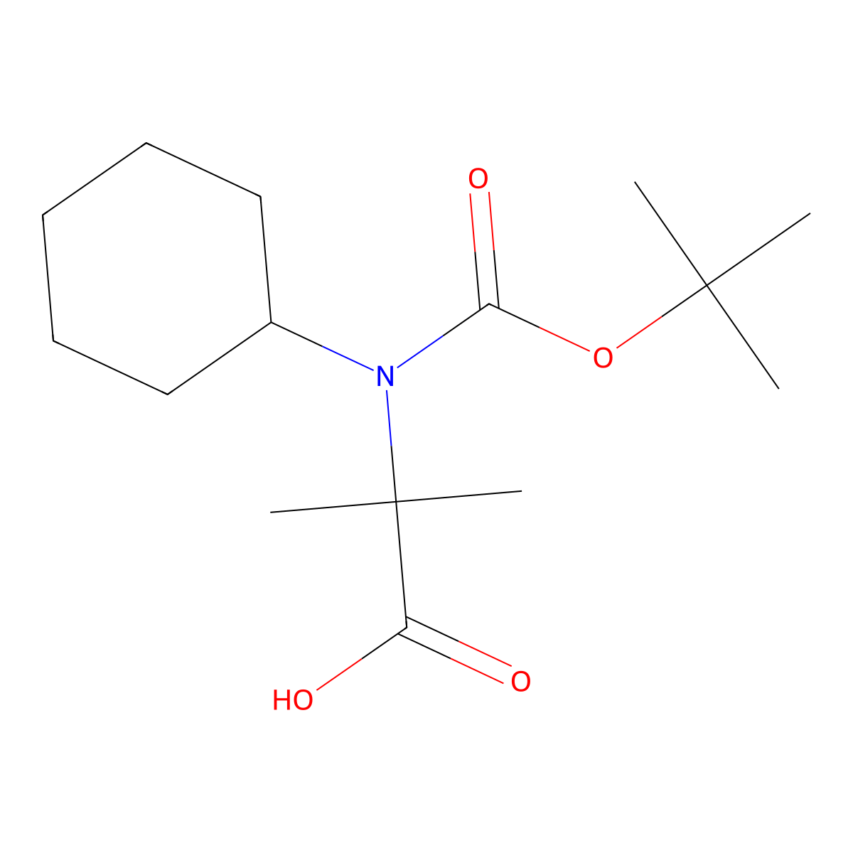 2-{[(Tert-butoxy)carbonyl](cyclohexyl)amino}-2-methylpropanoic acid molecular structure, CAS 2386337-59-1