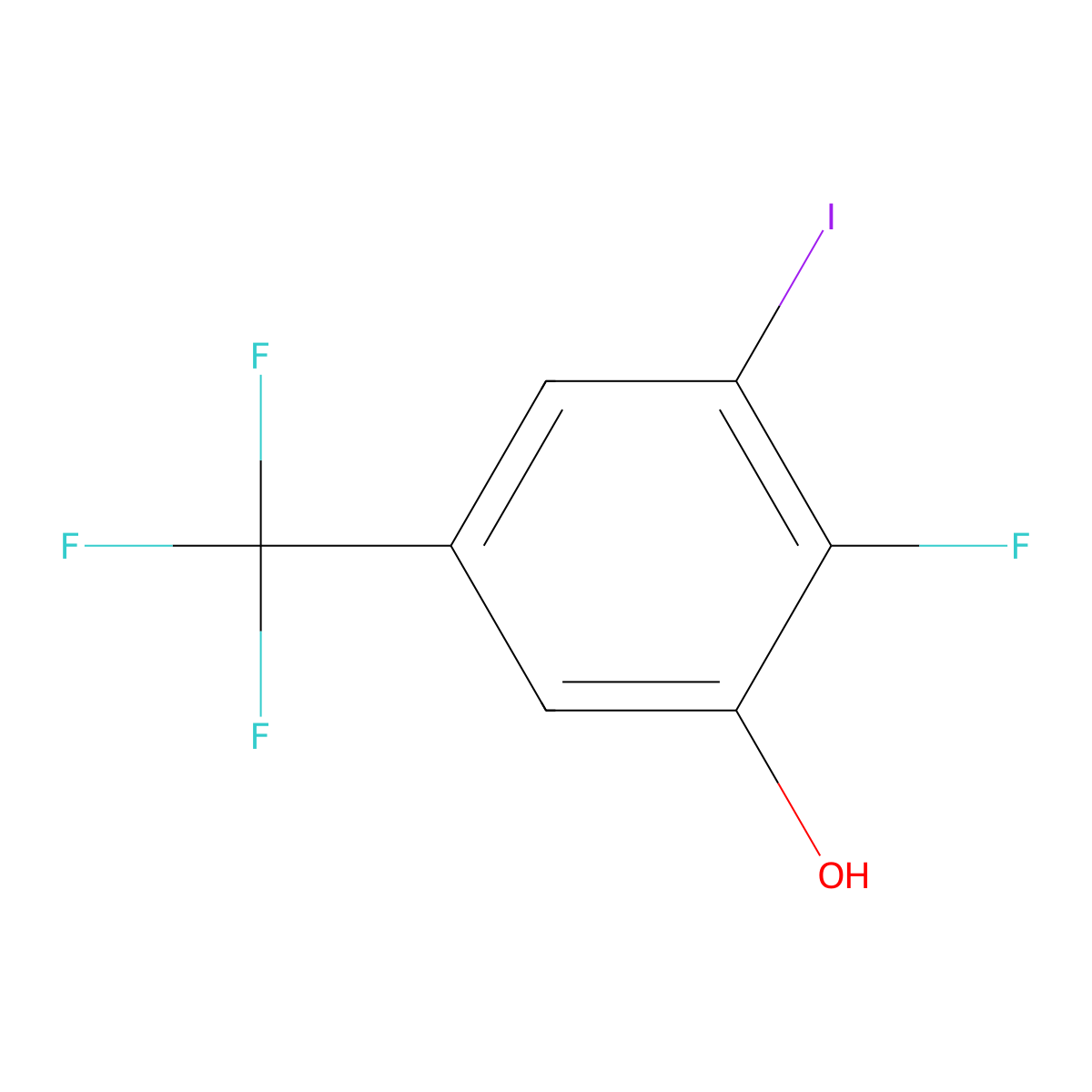 2-Fluoro-3-iodo-5-(trifluoromethyl)phenol molecular structure, CAS 2386337-76-2