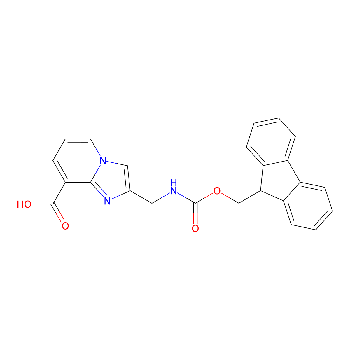 2-[({[(9H-fluoren-9-yl)methoxy]carbonyl}amino)methyl]imidazo[1,2-a]pyridine-8-carboxylic acid molecular structure, CAS 2386340-81-2